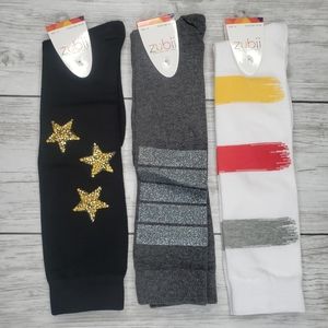 Girls knee high socks European new star stripes
